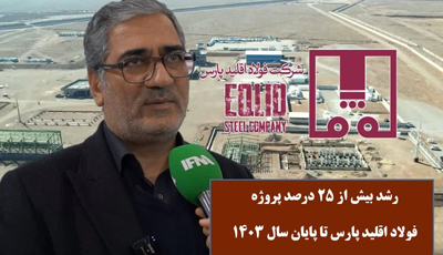 رشد بیش از ۲۵ درصدی پروژه فولاد اقلید پارس تا پایان سال 1403