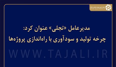 مدیرعامل «تجلی» عنوان کرد: چرخه تولید و سودآوری با راهاندازی پروژهها